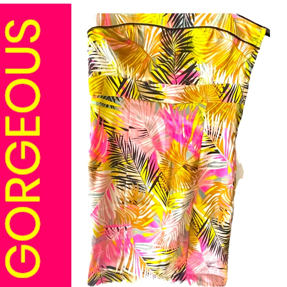 WORN 1x only Beautiful H&M Strapless TROPICAL FLORAL beach dress size 6
